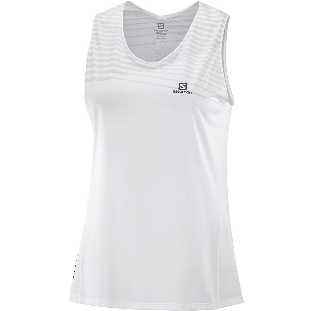 T-Shirts Salomon Femme Blanche - Salomon SENSE W - France (7562-HVOET)